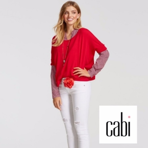 CAbi Sweaters - CAbi #5279 Cartwheel Dolman Sweater Red Size Woman's Small